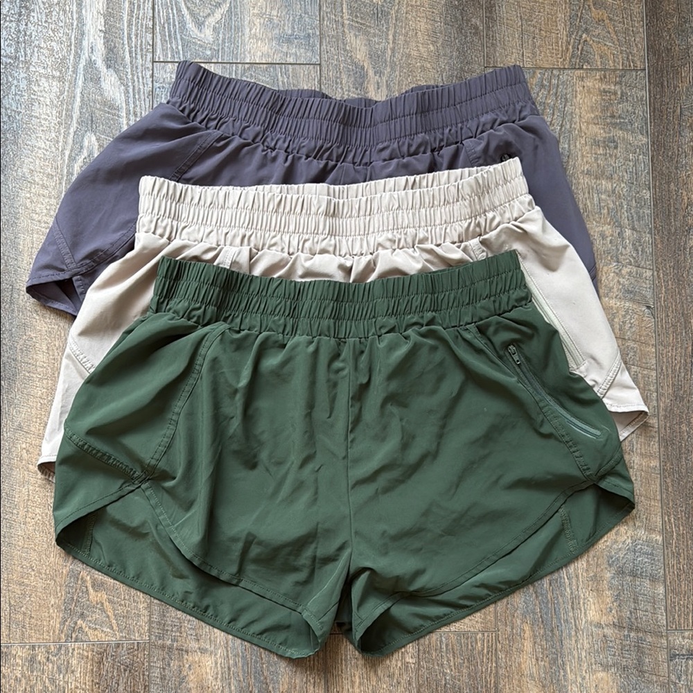 Amazon Athletic Shorts Green and Gray Lightweight Performance